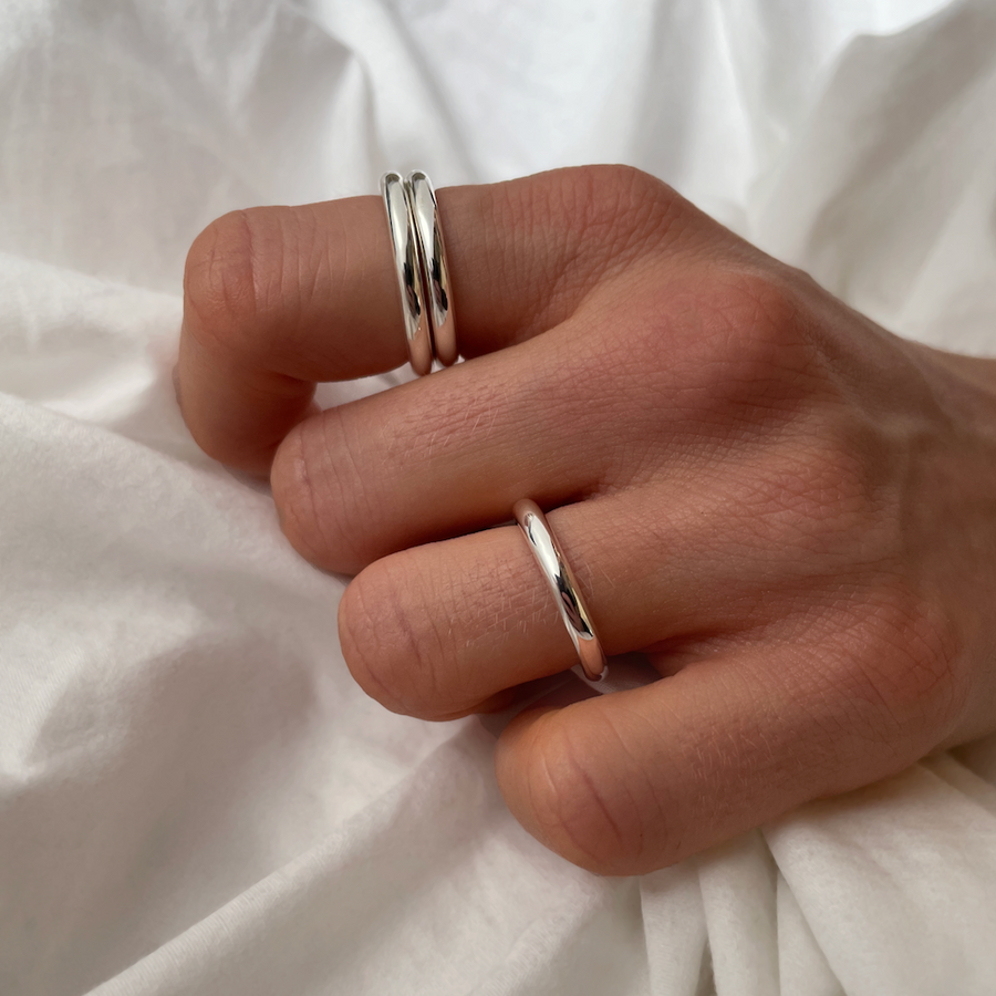 Duo/trio of 3.0 silver rings