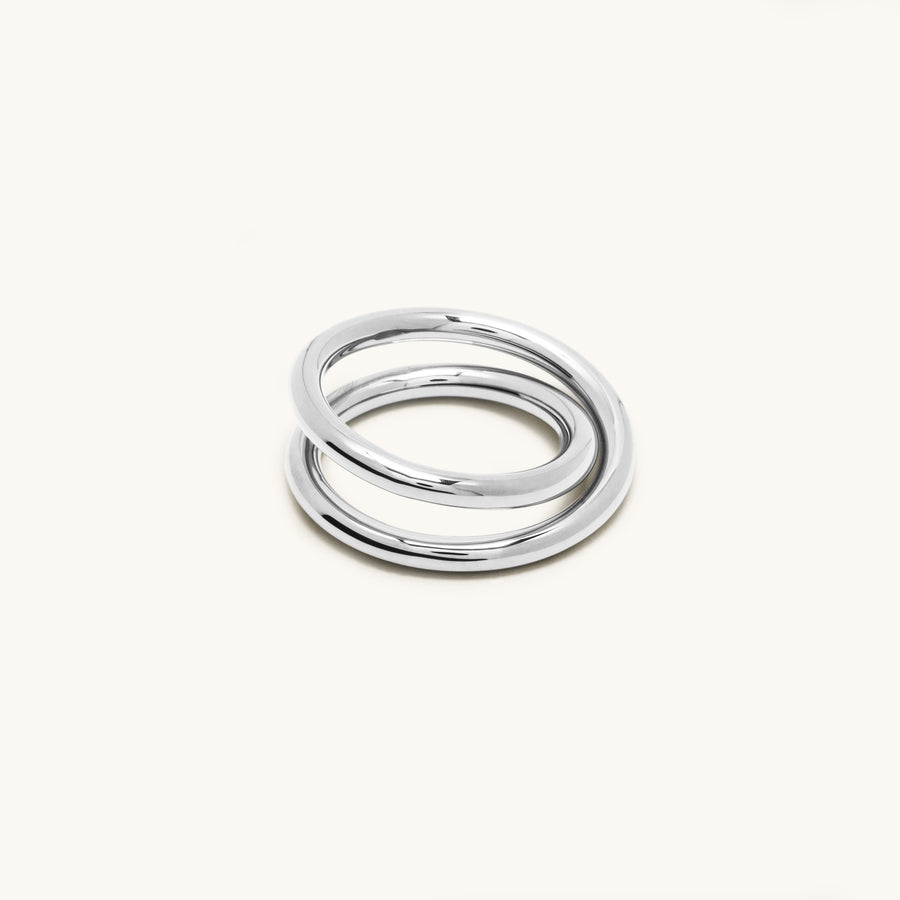 Bague double spirale argent 3.0