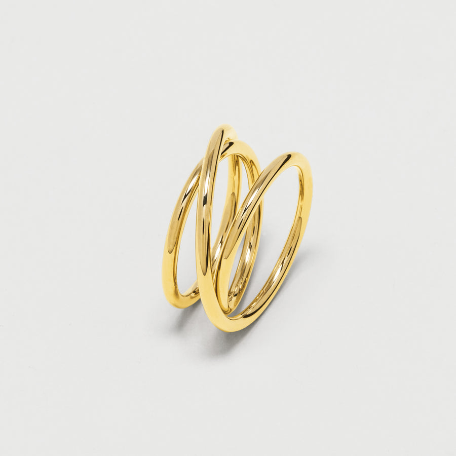 Triple vermeil spiral ring 2.0 