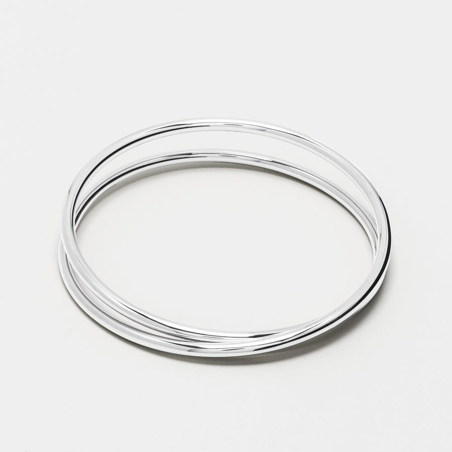 Closed silver spiral bangle 3.0