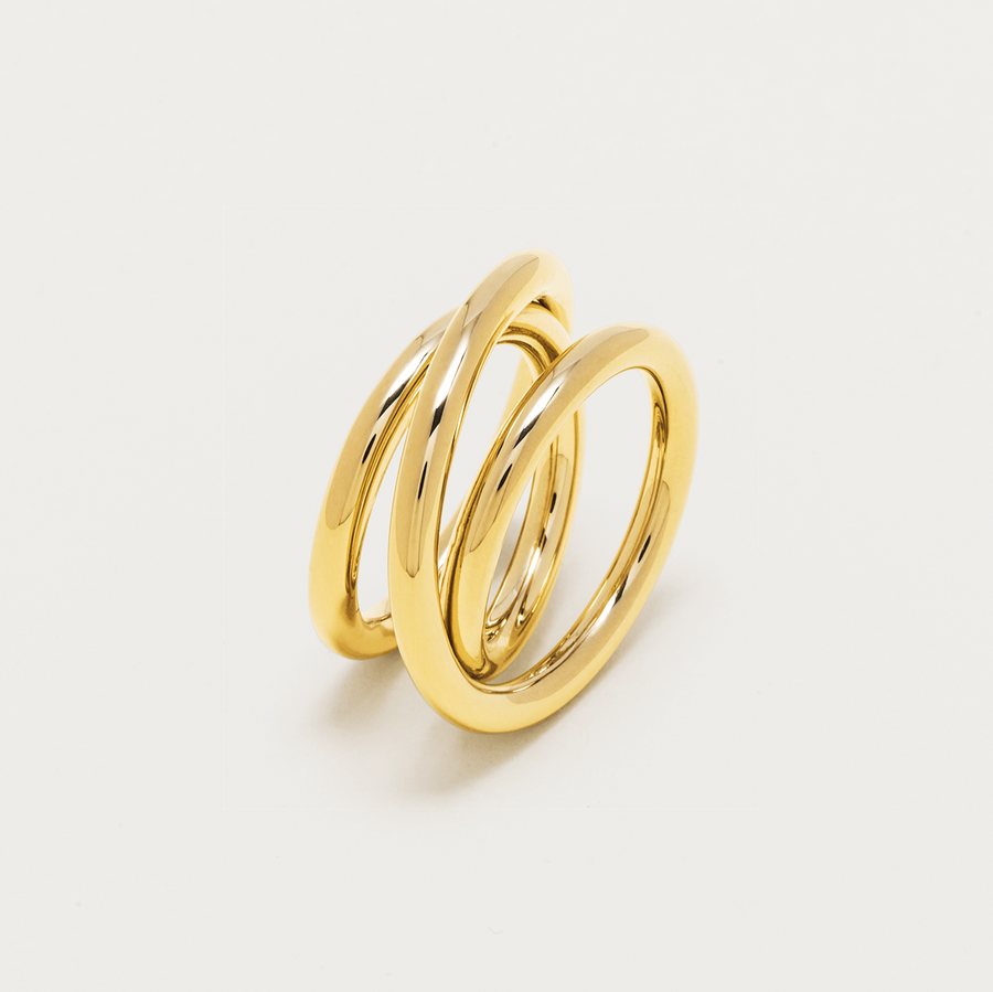 Triple vermeil spiral ring 3.0 